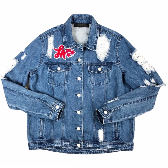 Tinsel Squad distressed patch denim jacket - Picture 3 of 9